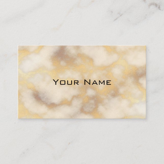 Chic Luxury Grey & Gold Marble Pattern Background Business Card (Front)