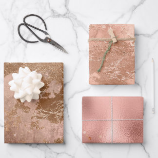 Chic Luxury Rose Gold Glitter Elegant Pink Wrapping Paper Sheet