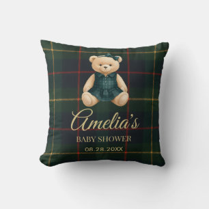 Chic Luxury Teddy Bear Baby Shower  Throw Pillow