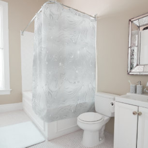 Chic Luxury White Silver Glitter Pattern