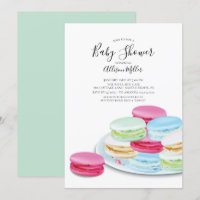 Chic Macaroon Baby Shower Invitation