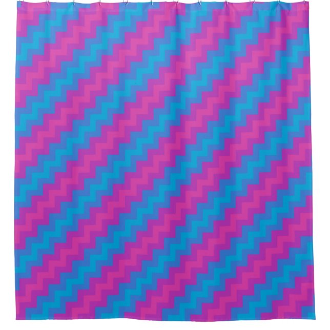 Chic Magenta Bright Blue Turquoise Pink Chevrons (Front)