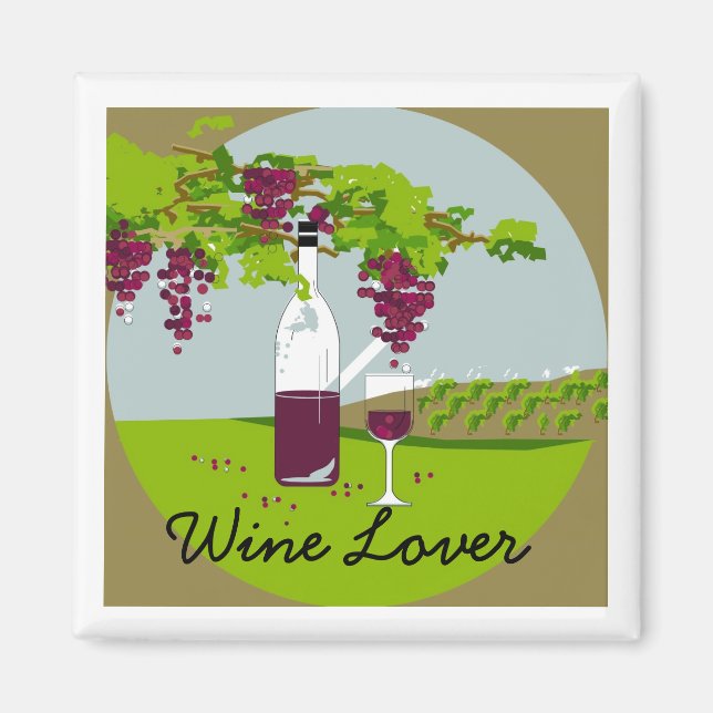 CHIC MAGNET_"Wine Lover"_VINEYARD THEME Magnet (Front)