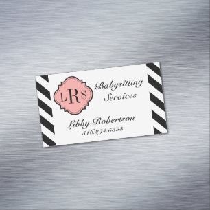 CHIC MAGNETIC BUSINESS CARD_BLACK/WHITE STRIPES 	Magnetic BUSINESS CARD