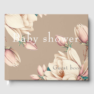 chic magnolia floral  guest book