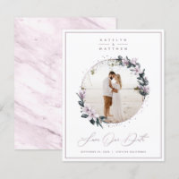 Chic Magnolia Floral & Mauve Circle Framed Photo