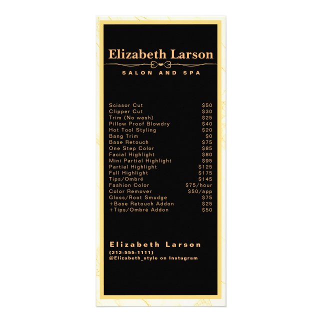 Chic Makeup  Artist Hair Salon Rack Card (Front)