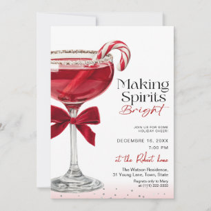 Chic Making Spirits Bright Holiday party Invitation