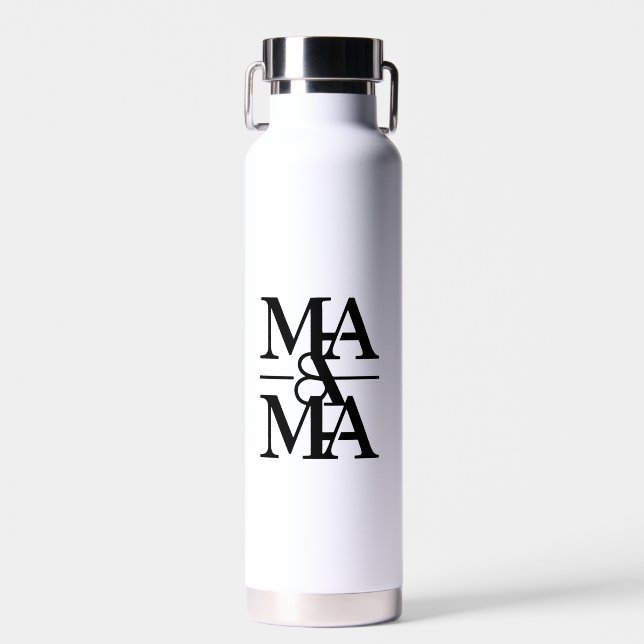 Chic Mama Monochrome Water Bottle | Stylish Gift (Front)