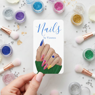 Chic Manicurist Nail Technician QR Code Stylish Business Card