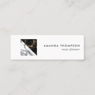 Chic Marble and Foil Geometric Mini Business Card