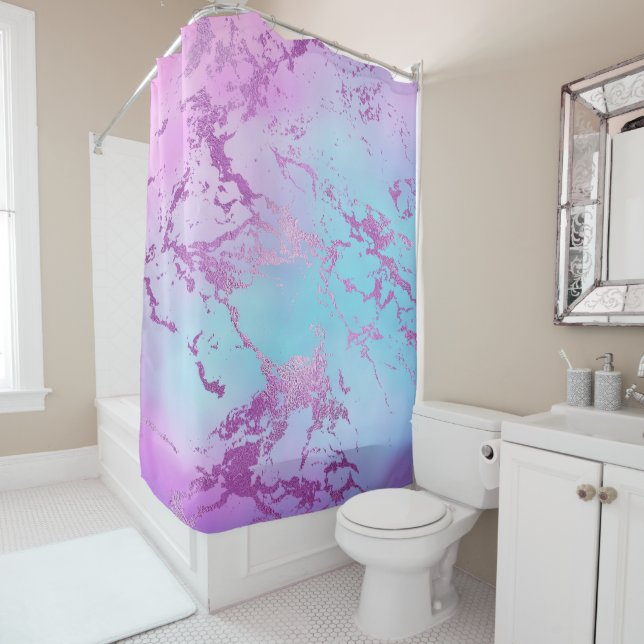 Chic Marble | Glitzy Glam Violet Purple Blue Ombre (In Situ)