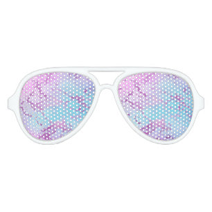 Chic Marble   Glitzy Glam Violet Purple Blue Ombre Aviator Sunglasses