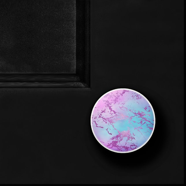 Chic Marble | Glitzy Glam Violet Purple Blue Ombre Ceramic Knob (Creator Uploaded)