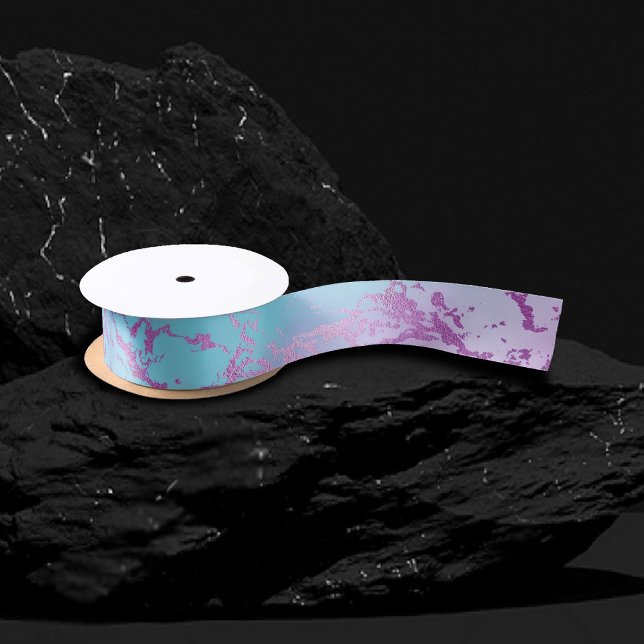 Chic Marble | Glitzy Glam Violet Purple Blue Ombre Satin Ribbon (Creator Uploaded)