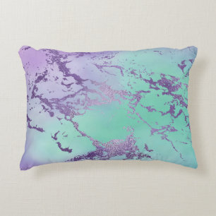 Chic Marble   Lavender Purple and Mint Green Accent Pillow