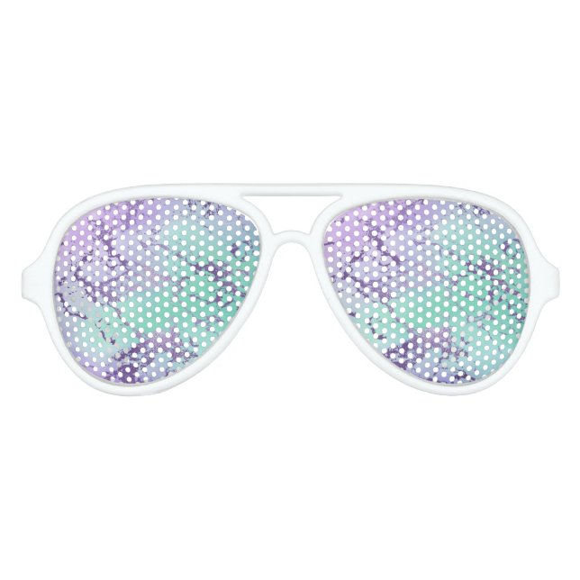 Chic Marble | Lavender Purple and Mint Green Aviator Sunglasses (Front)