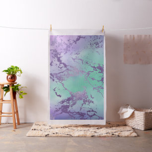 Chic Marble Lavender Purple and Mint Green Fabric