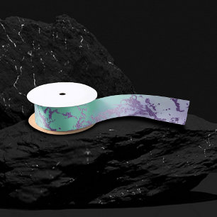 Chic Marble   Lavender Purple and Mint Green Satin Ribbon