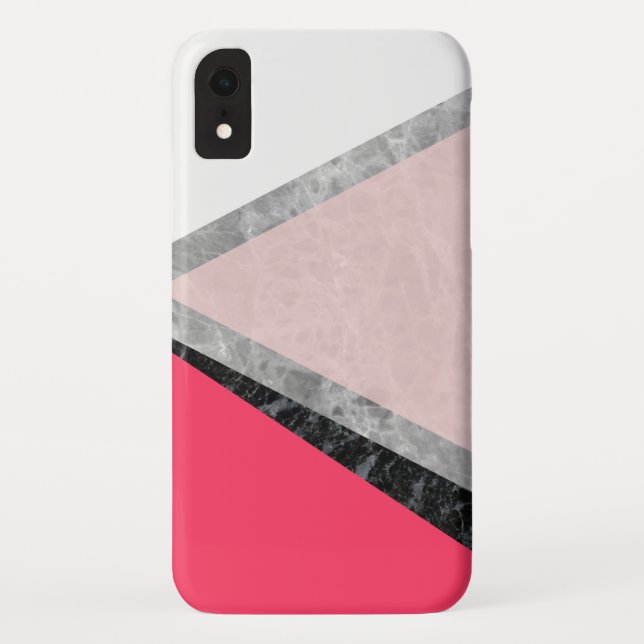 Chic Marble Layered Geometric Case-Mate iPhone Case (Back)