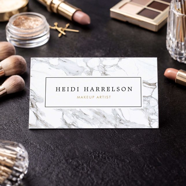 Chic Marble Makeup Artist Business Card (Creator Uploaded)