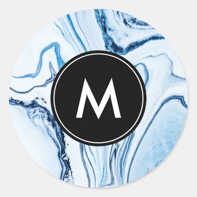 Chic Marble Monogram Stickers (Front)