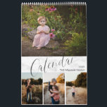 Chic Marble Watercolor Script Multi Photo Calendar<br><div class="desc">Create the perfect calendar this year with this modern design. The design easily allows you to personalize the covers and months with your photos, and each month features the name of the month written in a watercolor brush script, over a faux Carrera marble background. Most images courtesy of Anastasia's Photography,...</div>