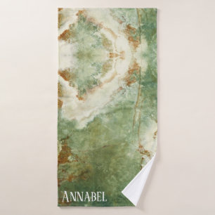 Chic, marbre vert avec veines or
