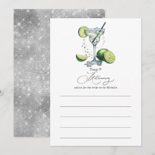 Chic Margs and Matrimony Bridal Shower Advice Card