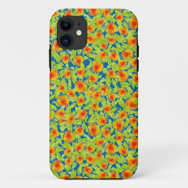 Chic Marigolds on Blue iPhone 5/5s Case-Mate Case (Back)