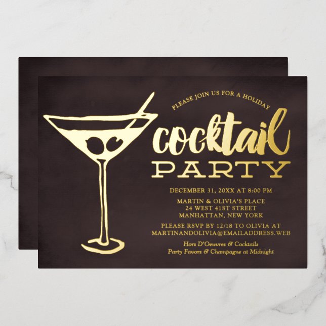 Chic Martini New Year's Eve Cocktail Party (Front/Back)
