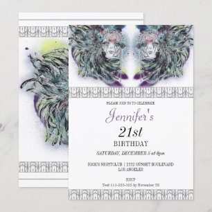 Chic Masquerade Masques Masques Invitation Anniver