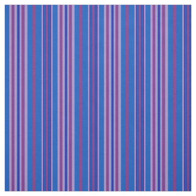 Chic Mauve, Plum, Dark Blue, Light Blue Striped Fabric (Swatch)