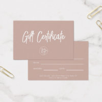 Chic Mauve Voucher Gift Certificate