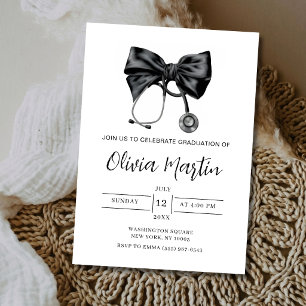 Chic Medical School Graduation Invitation Nursing