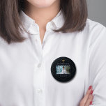Chic Medical School Photo Graduation Parent 2 Inch Round Button<br><div class="desc">This chic black medical school graduation parent button features a gold geometric hexagon design with an elegant medical caduceus above a photo of the graduate. Modern eye-catching photograph celebration favour for a new doctor or nurse in 2025.</div>