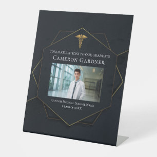 Chic Medical School Photo Graduation Party Welcome Pedestal Sign