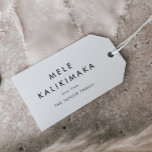 Chic Mele Kalikimaka Family Christmas Holiday Gift Tags<br><div class="desc">These chic mele kalikimaka family Christmas holiday gift tags are perfect for a modern holiday present. The simple design features classic minimalist black and white typography with a rustic boho feel. Customizable in any colour. Keep the design minimal and elegant, as is, or personalize it by adding your own graphics...</div>