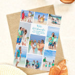 Chic Mele Kalikimaka Family Photo Collage Beach Holiday Card<br><div class="desc">Chic customizable beach family photo collage Christmas card with your favourite tropical photos in the sun. Add 9 of your favourite memories from your island vacation to the coast. A beautiful coastal holiday card with a clean,  modern photograph layout and pretty blue script.</div>