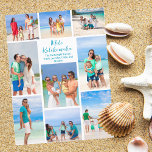 Chic Mele Kalikimaka Family Photo Collage Beach Holiday Postcard<br><div class="desc">Chic customizable beach family photo collage Christmas postcard with your favourite tropical photos in the sun. Add 9 of your favourite memories from your island vacation to the coast. A beautiful coastal holiday postcard with a clean,  modern photograph layout and pretty blue script.</div>