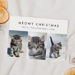 Chic Meowy Christmas New Cat Photo Family Holiday Card<br><div class="desc">This chic meowy Christmas new cat photo family holiday card is the perfect simple holiday greeting to show off your new kitten. The simple design features classic minimalist black and white typography with a rustic boho feel. Customizable in any colour. Keep the design minimal and elegant, as is, or personalize...</div>