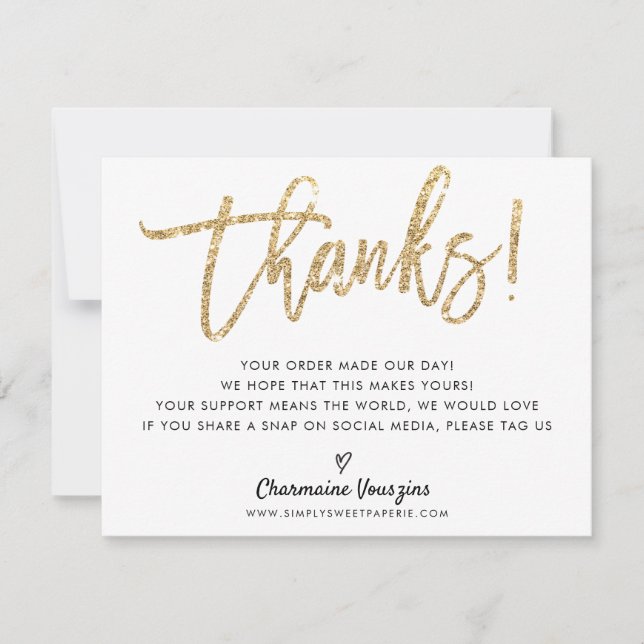 CHIC MERCI calligraphie moderne parties scintillan (Devant)