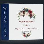 Chic Merlot Navy Blue Blush Floral Wedding Album Binder<br><div class="desc">Elegant design featuring gorgeous watercolour merlot & navy blue flowers bouquets, beautiful handwriting script and gorgeous floral divider. It could be a great choice for any season wedding, especially, for fall weddings and winter. Use Customize tool to add your info, make changes. For matching items, please, visit my Merlot &...</div>
