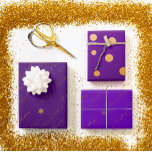 Chic Merry Christmas Script Purple and Gold  Wrapping Paper Sheet<br><div class="desc">This beautiful set comes with a mix of beautiful gold script designs and gold polka dots. The amnesty purple is vibrant and contrasts perfectly with the gold script writing and snowflakes. 
Great for Christmas,  birthdays,  celebrations and wedding parties!</div>