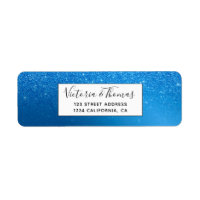 Chic metallic blue foil glitter ombre