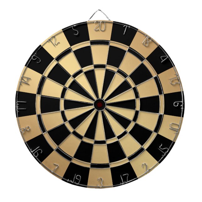 Chic Metallic Gold and Black Dartboard (Front)