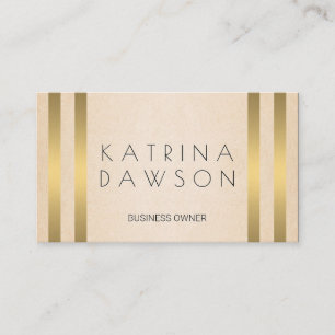 Chic Metallic Gold Stripes   Texture Background Business Card