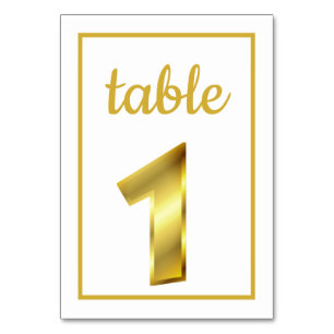Chic Metallic Gold Table Number 1