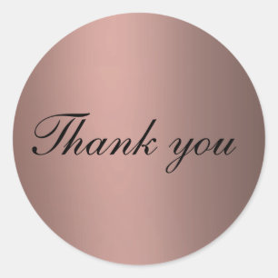 Chic Metallic Rose gold Classic Round Sticker