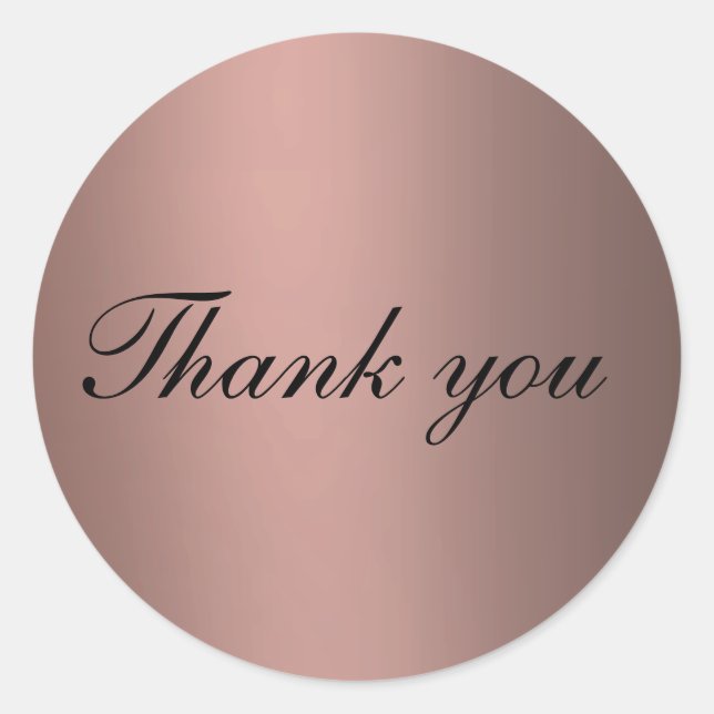  Chic Metallic Rose gold   Classic Round Sticker (Front)